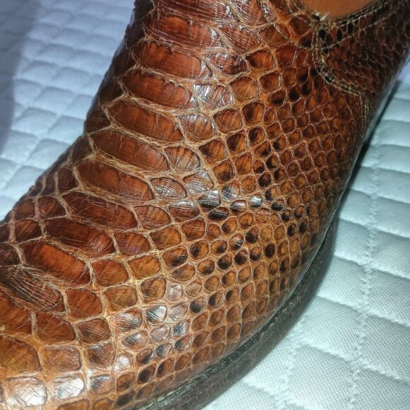Justin Western Mens Cowboy Boots Python Skin Men’s 8.5 D. Burgundy Leather main image 8